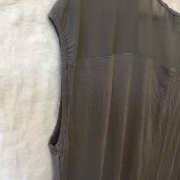 Current Affair Gray High Low Sheer Shoulder Top - Picture 10 of 12
